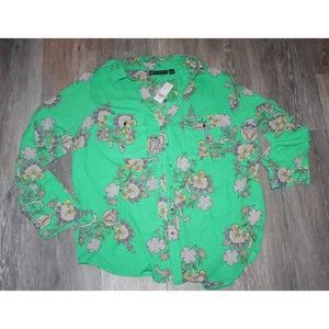 NY & Company New Yory Women's Green Button up Shirt Long sleeves Size XL